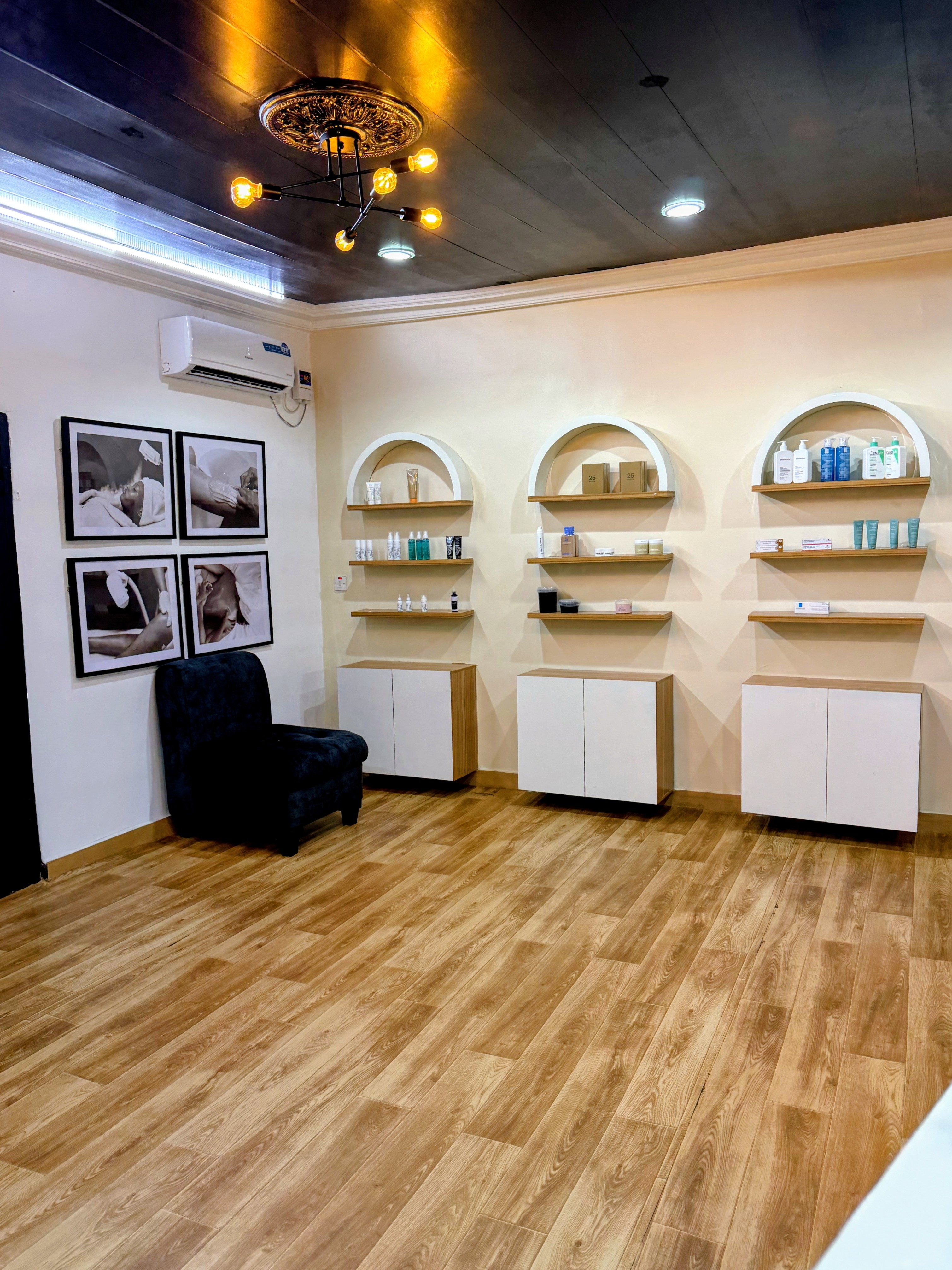 Minimal treatment room with premium finishes.